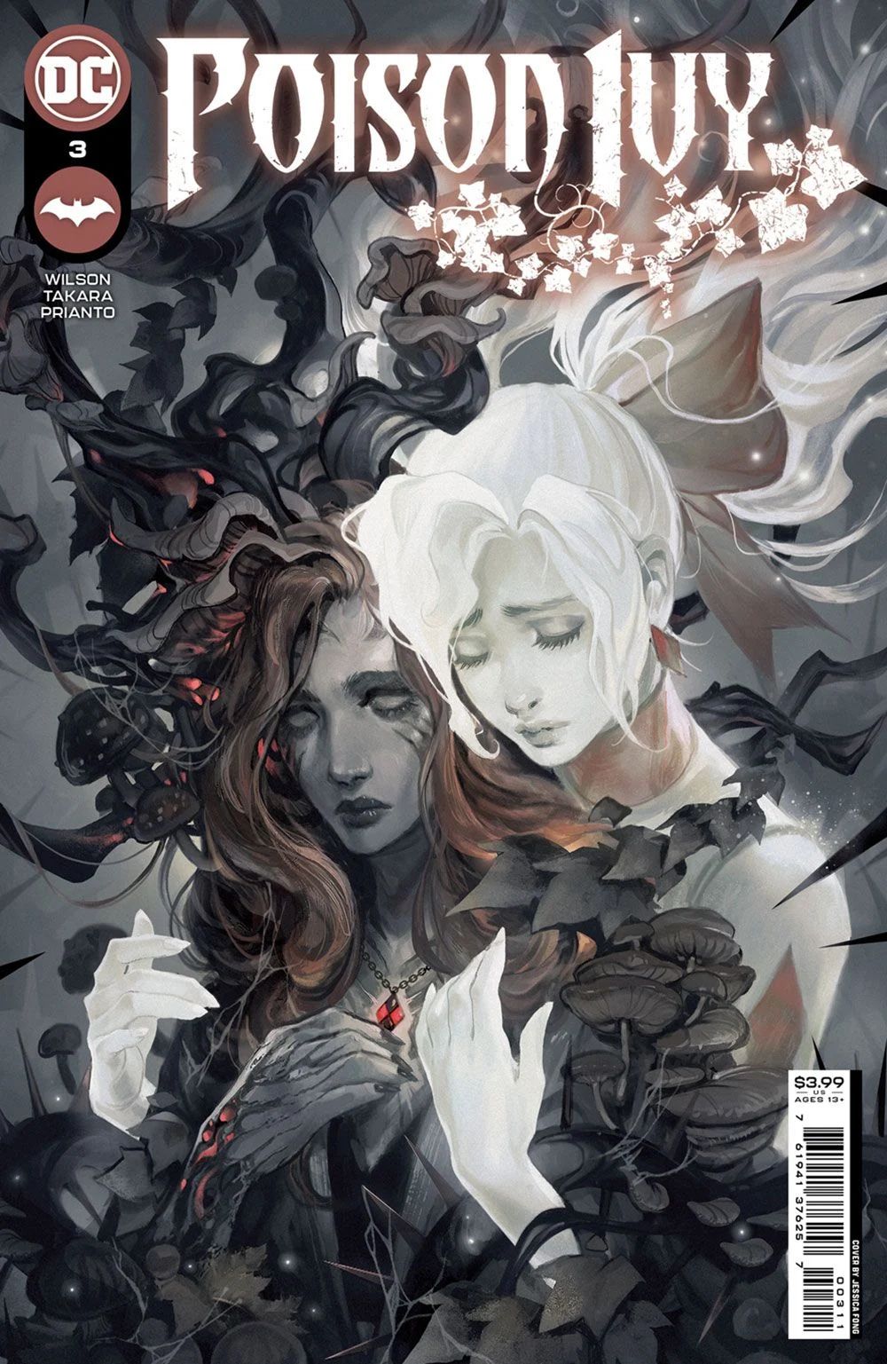 Harley Quinn and Poison Ivy on the variant cover of Poison Ivy #3 by Jessica Fong.