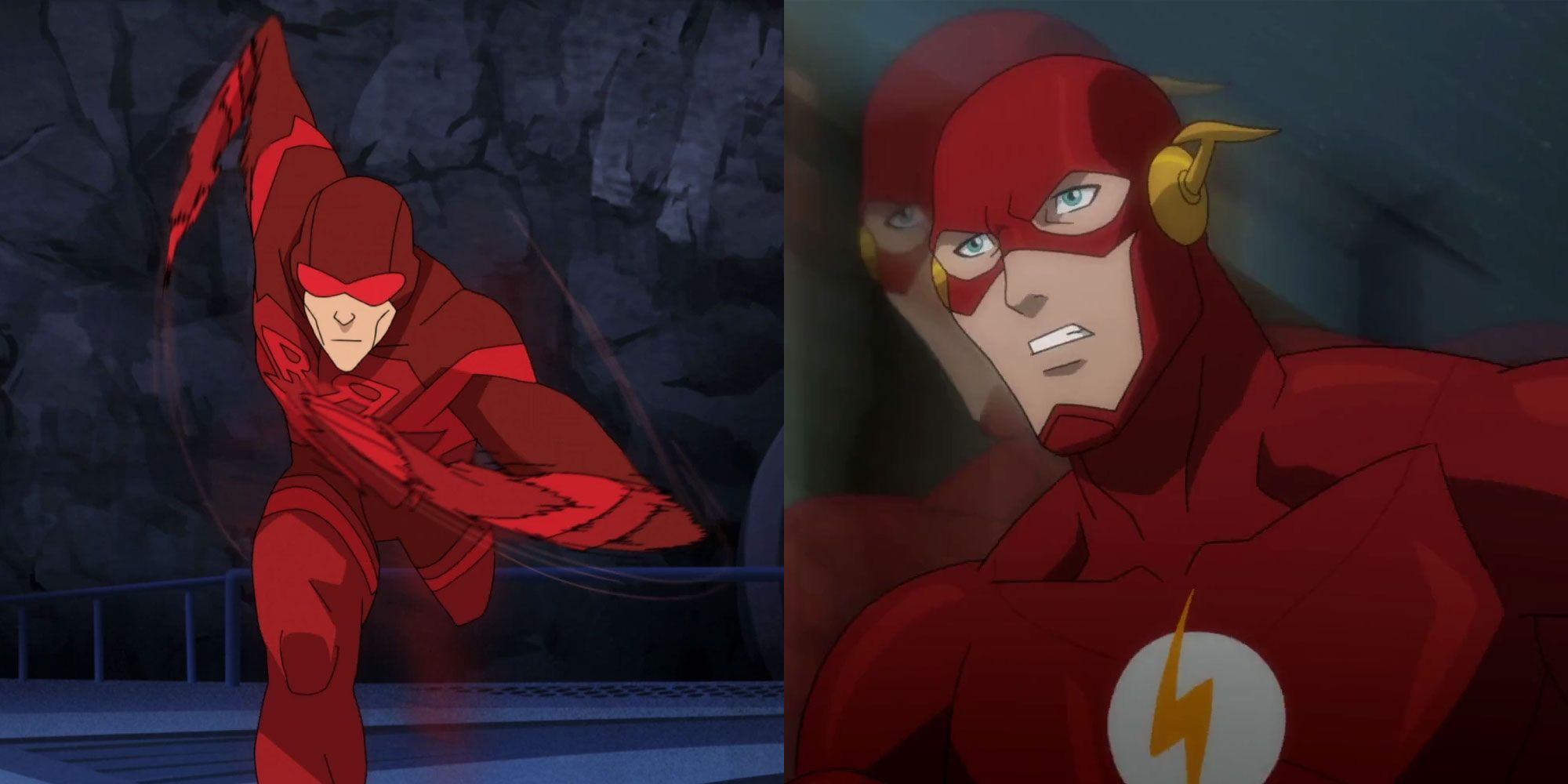 A split image of Red Rush And The Flash.