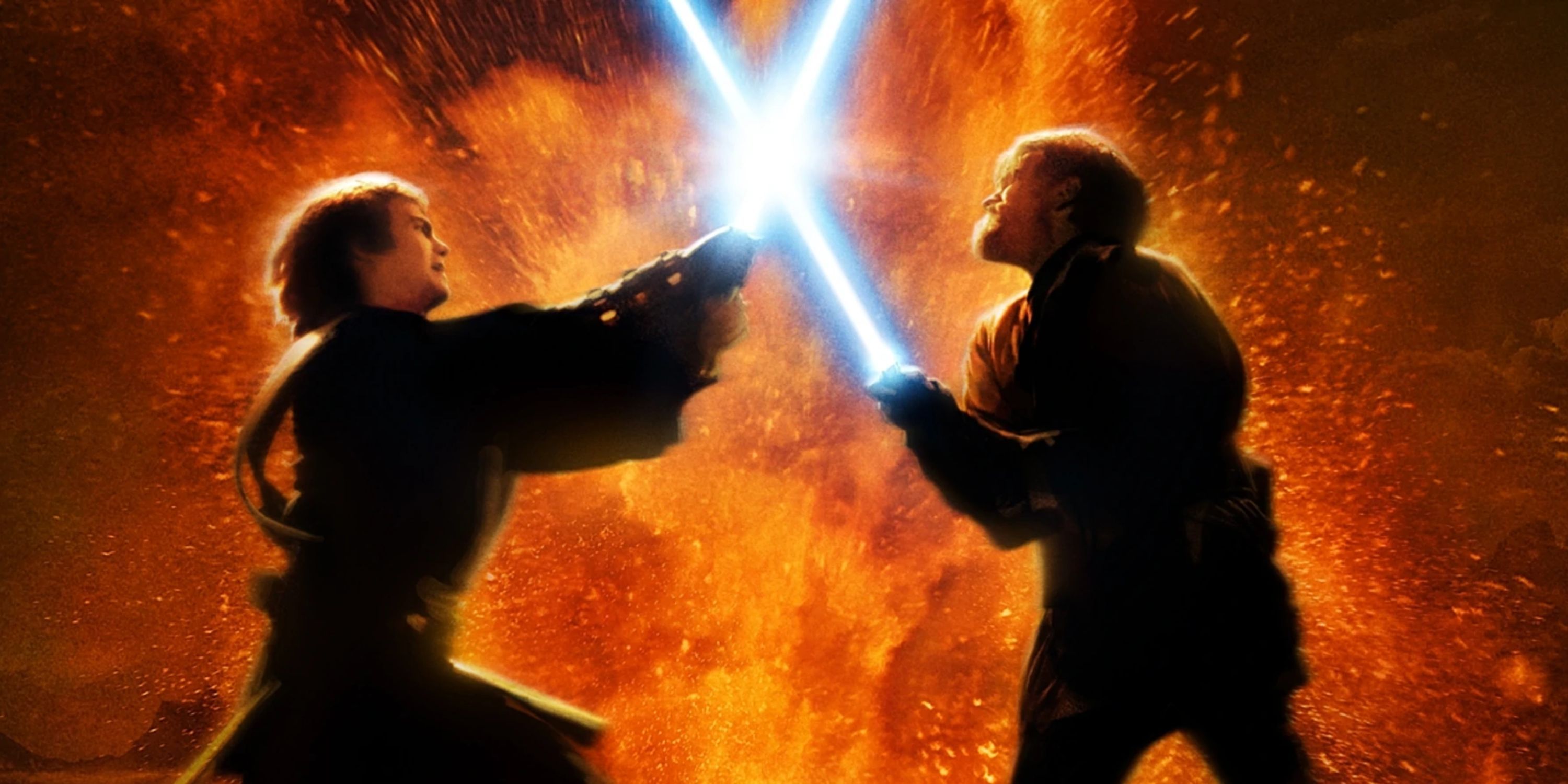Revenge of the Sith Duel on Mustafar between Darth Vader and Obi-Wan Kenobi