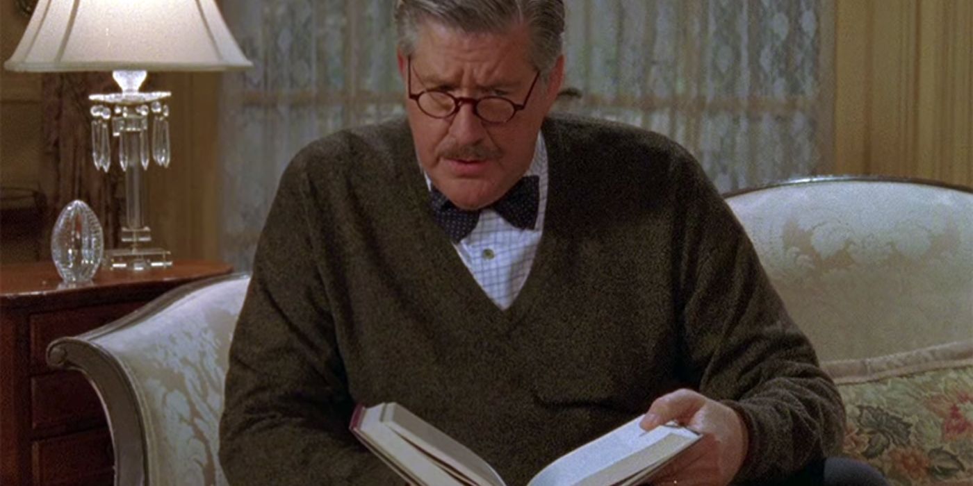 Richard reading a book at home on Gilmore Girls