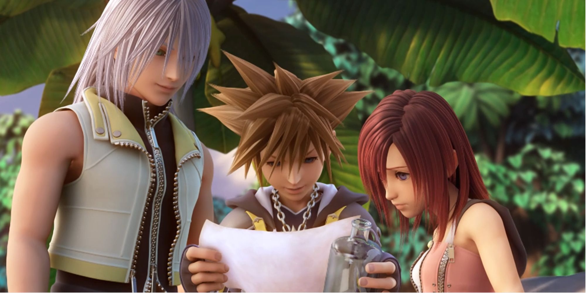 Riku, Sora, and Kairi in Kingdom Hearts