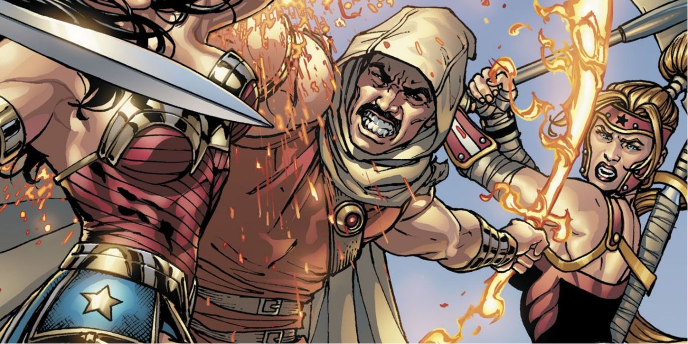 Rustam fighting Wonder Woman.