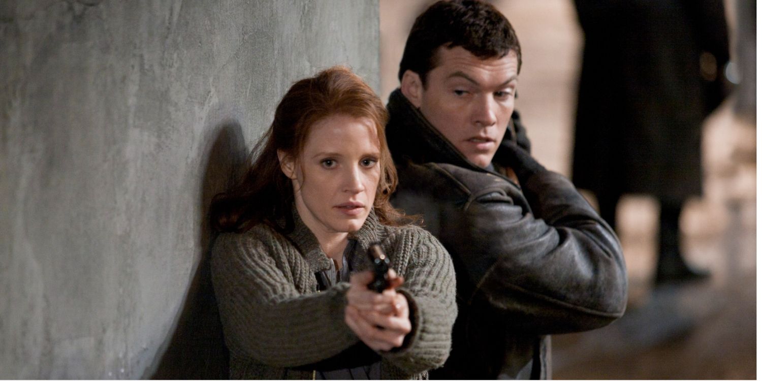 Sam Worthington and Jessica Chastain in The Debt