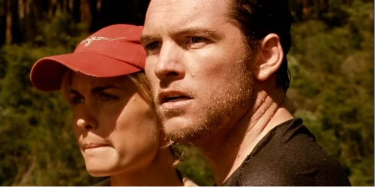 Sam Worthington and Radha Mitchell in Rogue