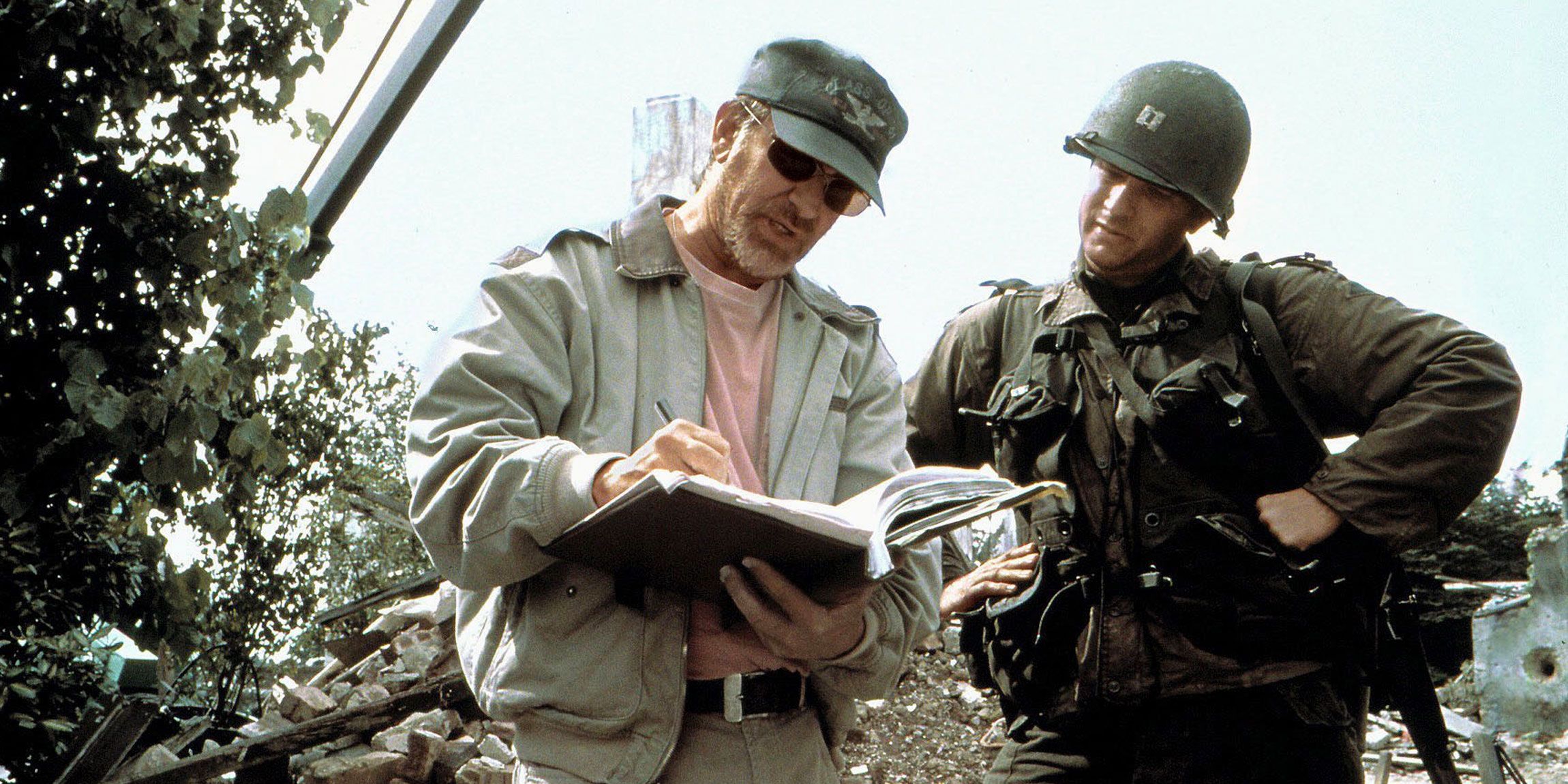 Steven Spielberg &amp; Tom Hanks on the set of Saving Private Ryan