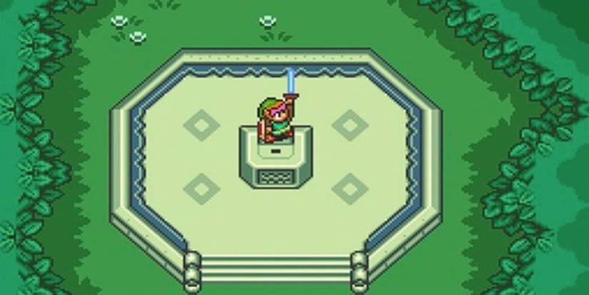 Link Drawing The Master Sword In A Link To The Past