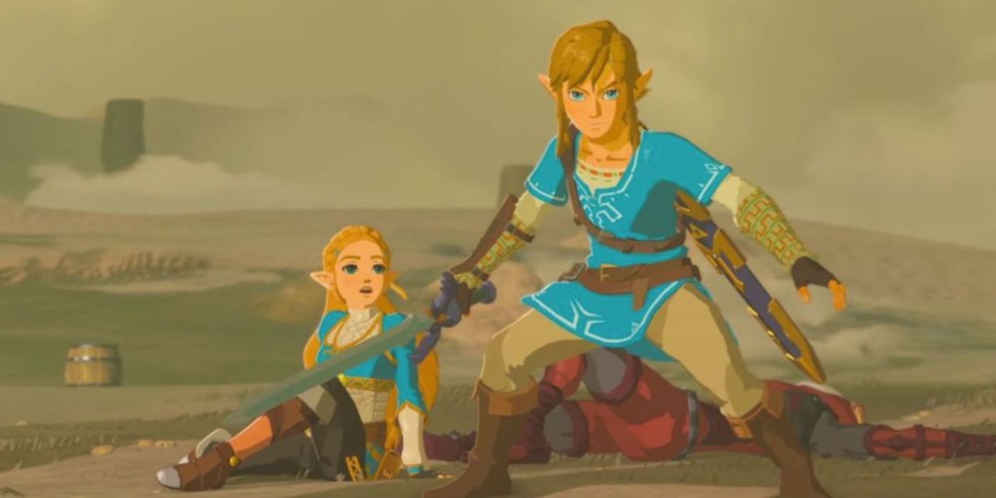 Links protects Zelda in Breath of the Wild.