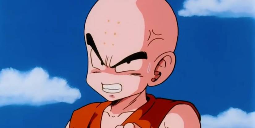 Krillin enraged in DBZ.