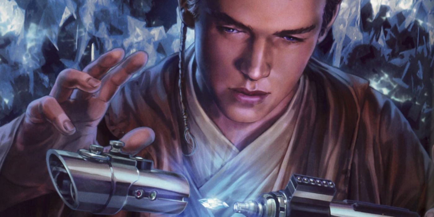 Anakin forging his lightsaber.