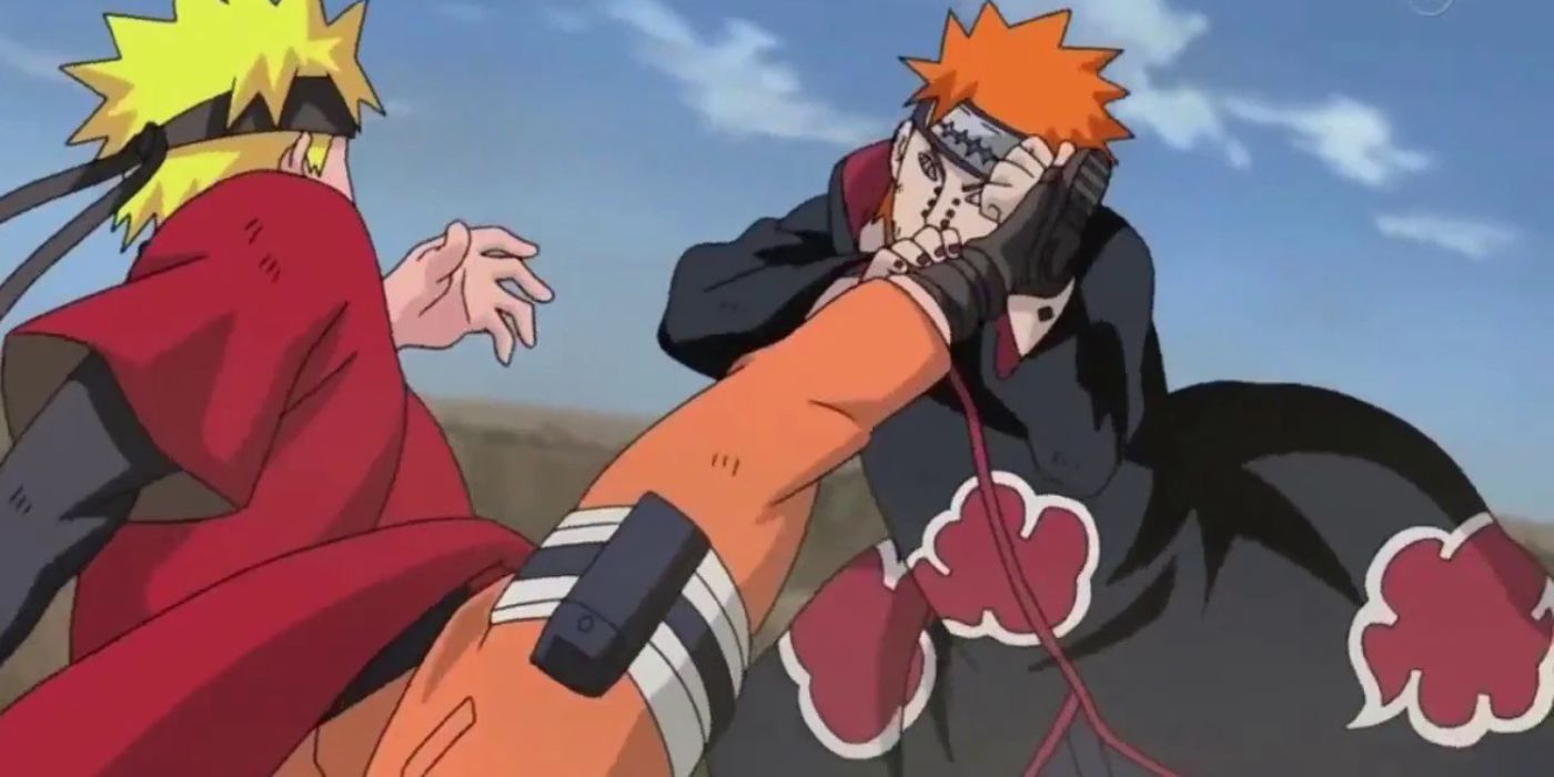 Naruto vs Pain in Naruto.
