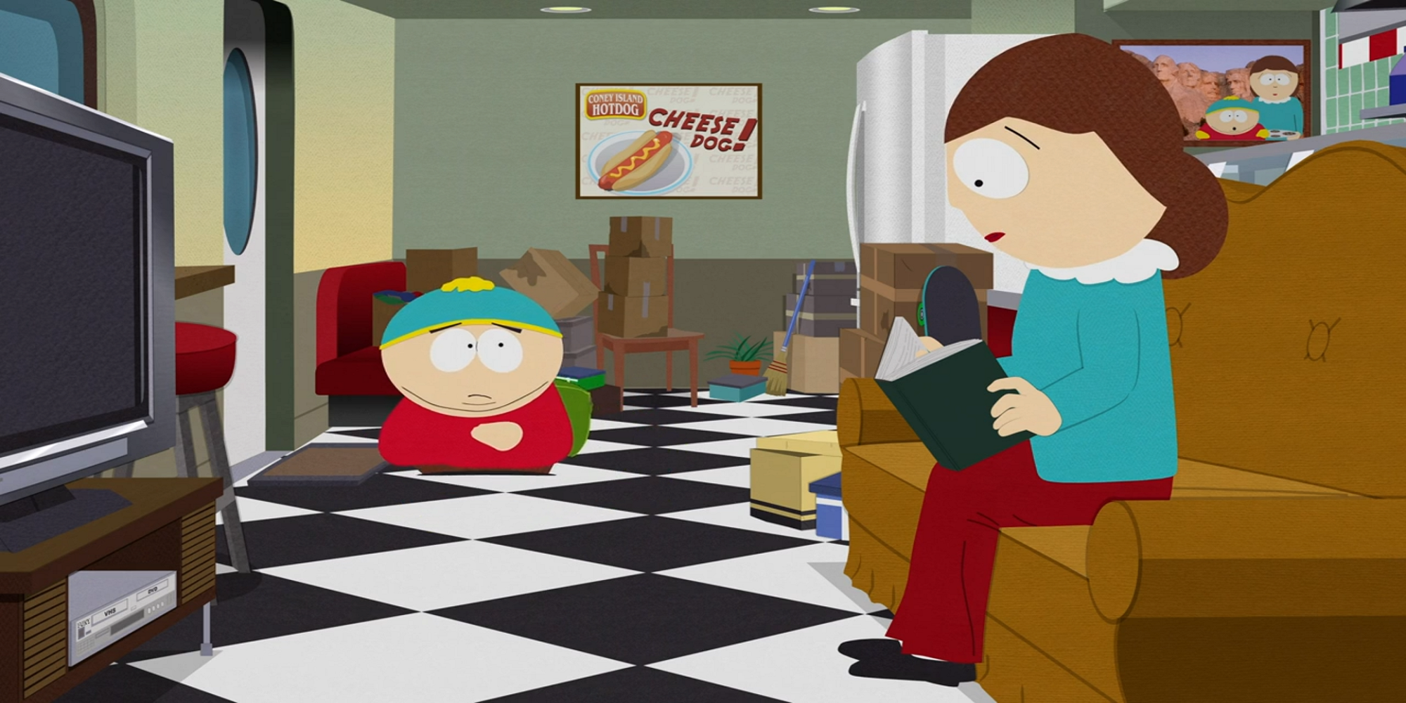 Cartman and his mom fighting