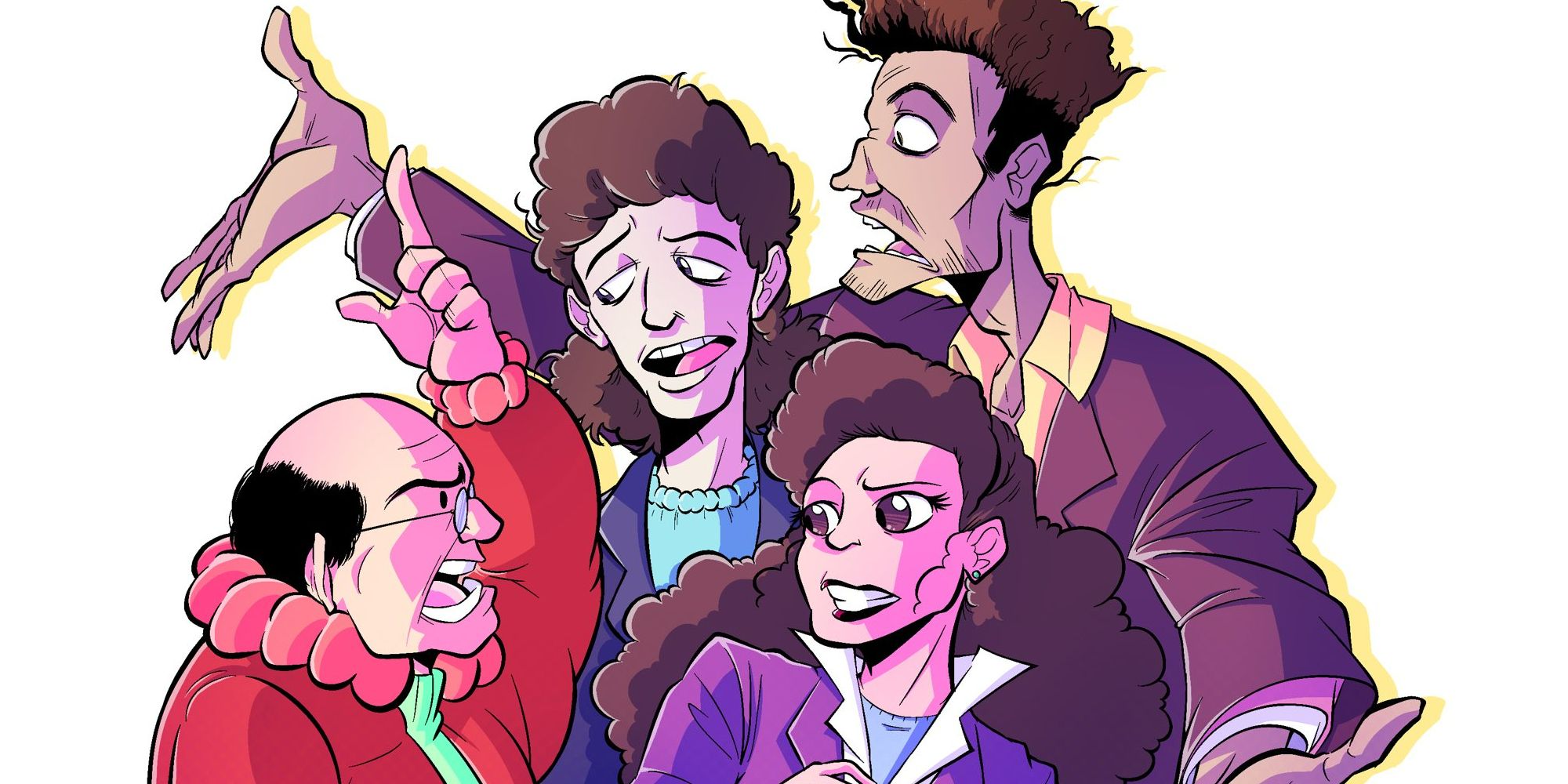 Seinfeld Jerry, Elaine, Kramer & George as comic characters fan art