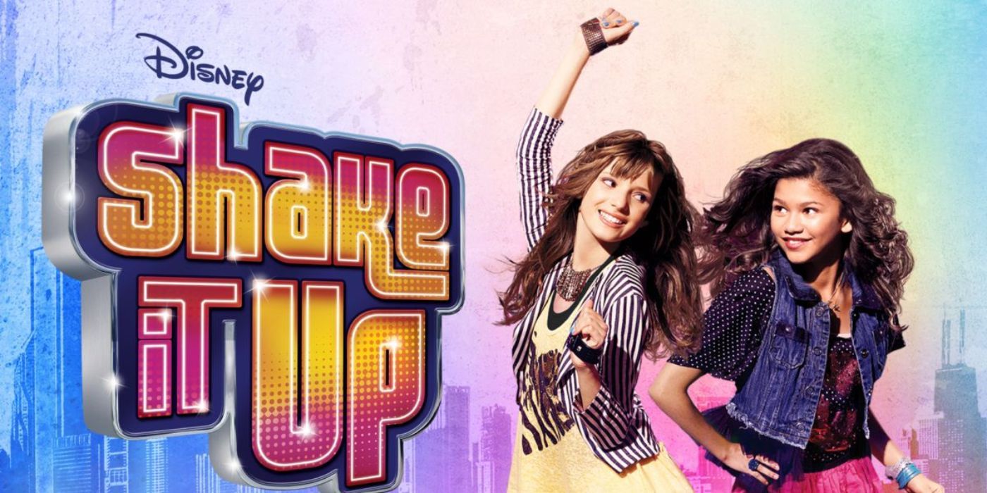 Shake It Up poster with Zendaya and Bella Thorne dancing and striking a pose