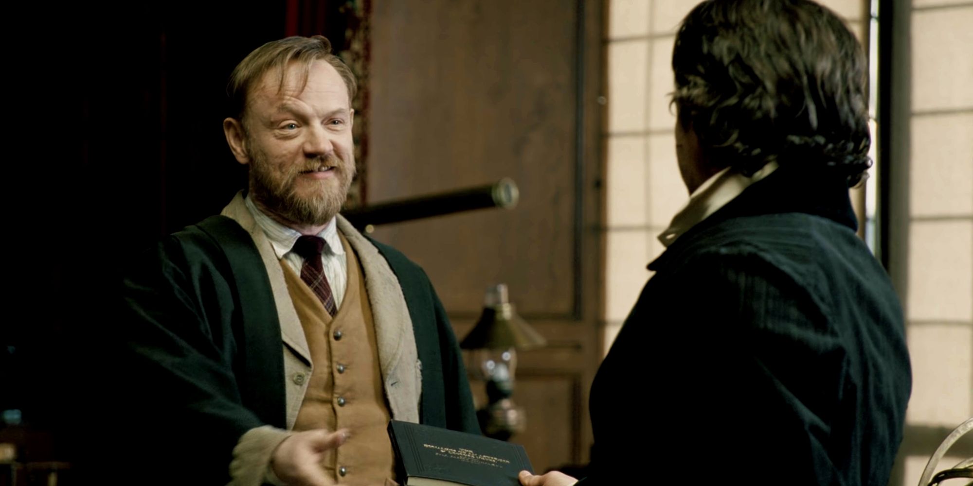 Sherlock Holmes meeting Jared Harris as Moriarty in Sherlock Holmes A Game Of Shadows