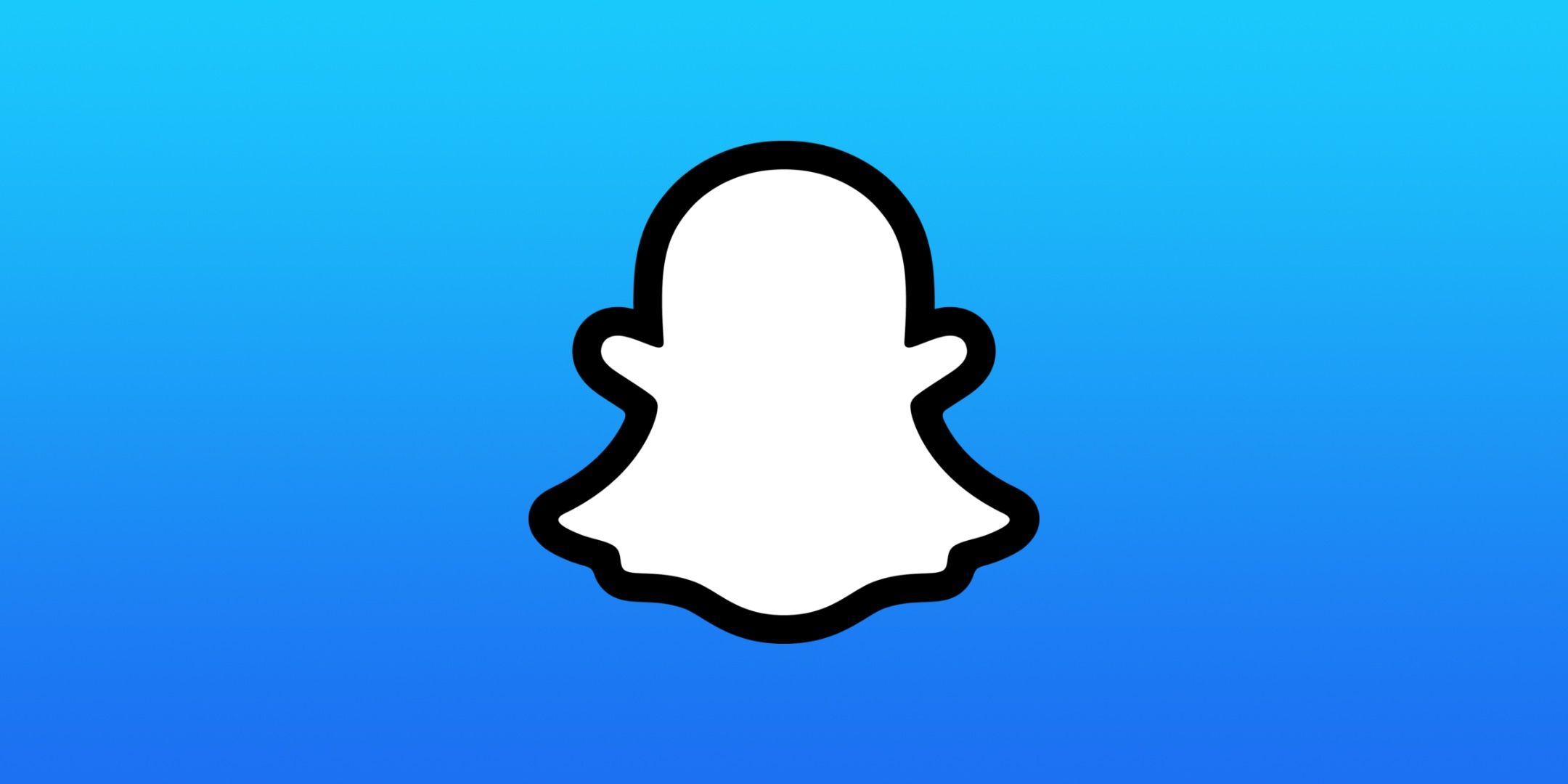 Snapchat logo over blue gradient.