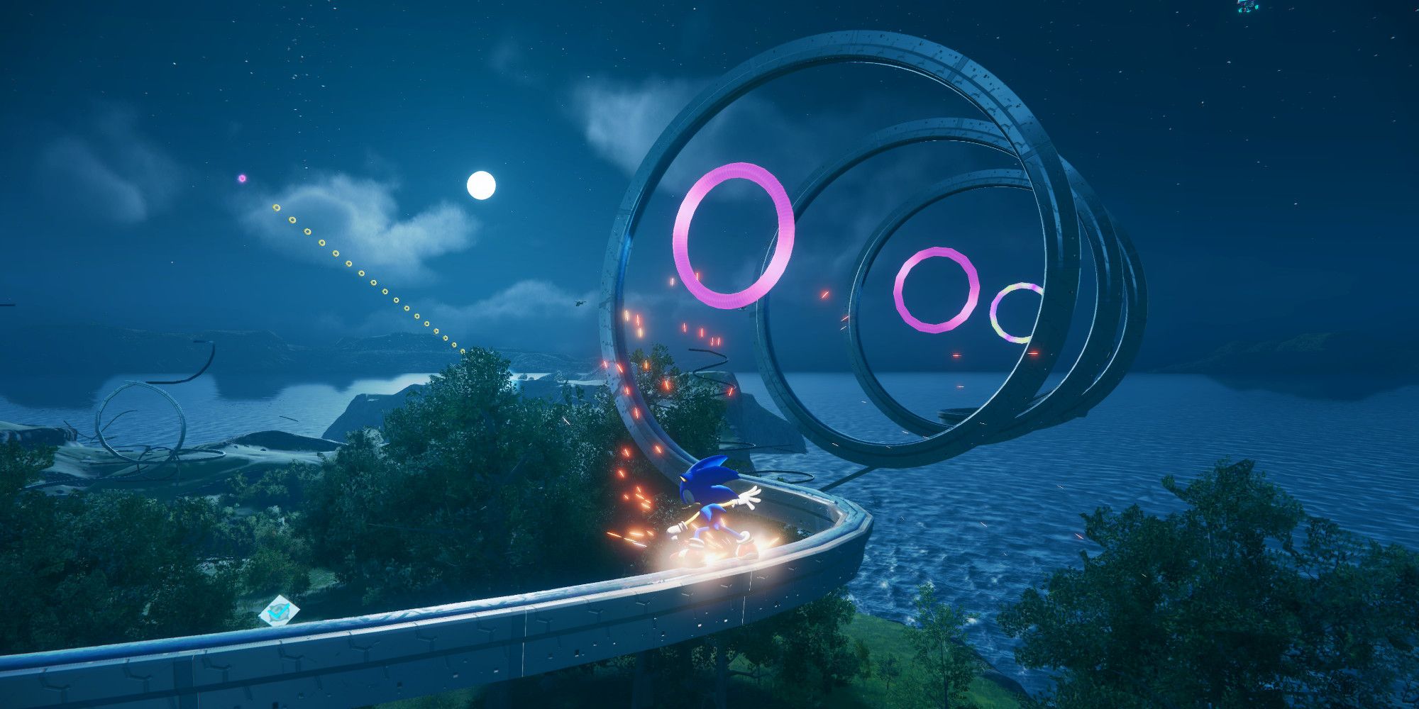 Sonic Frontiers Rail Grinding Screenshot