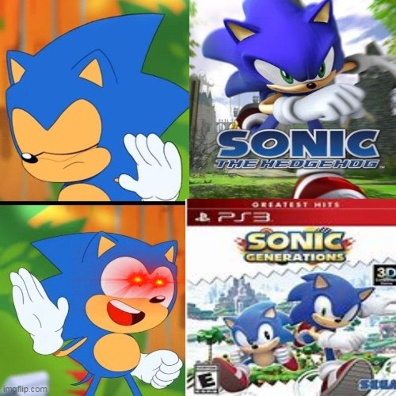 Sonic Generations and Hedgehog meme