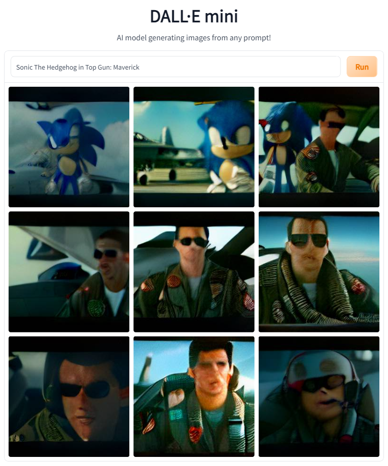 Sonic the Hedgehog in Top Gun 2 AI Art