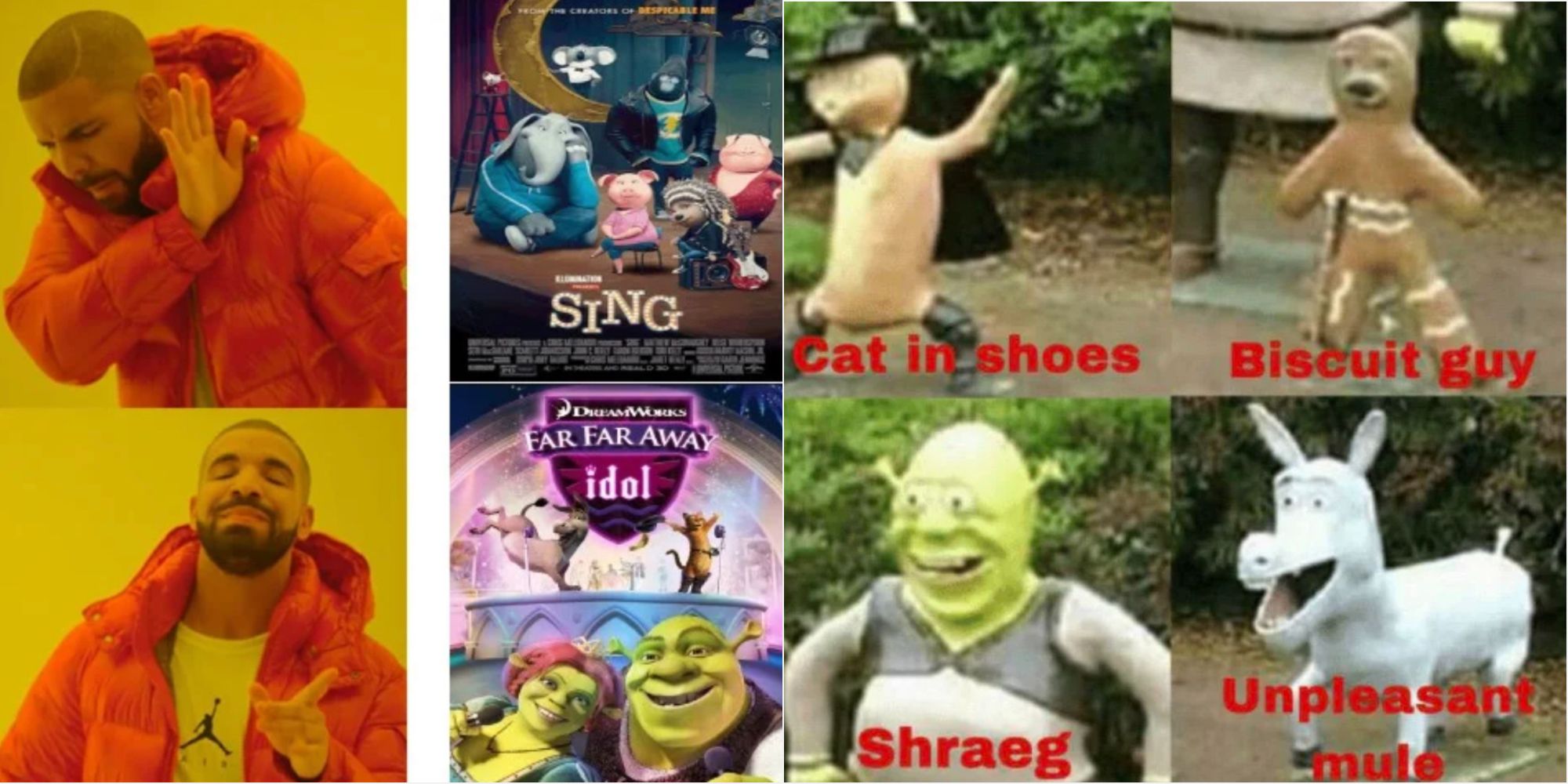 Split-Image of Shrek Memes