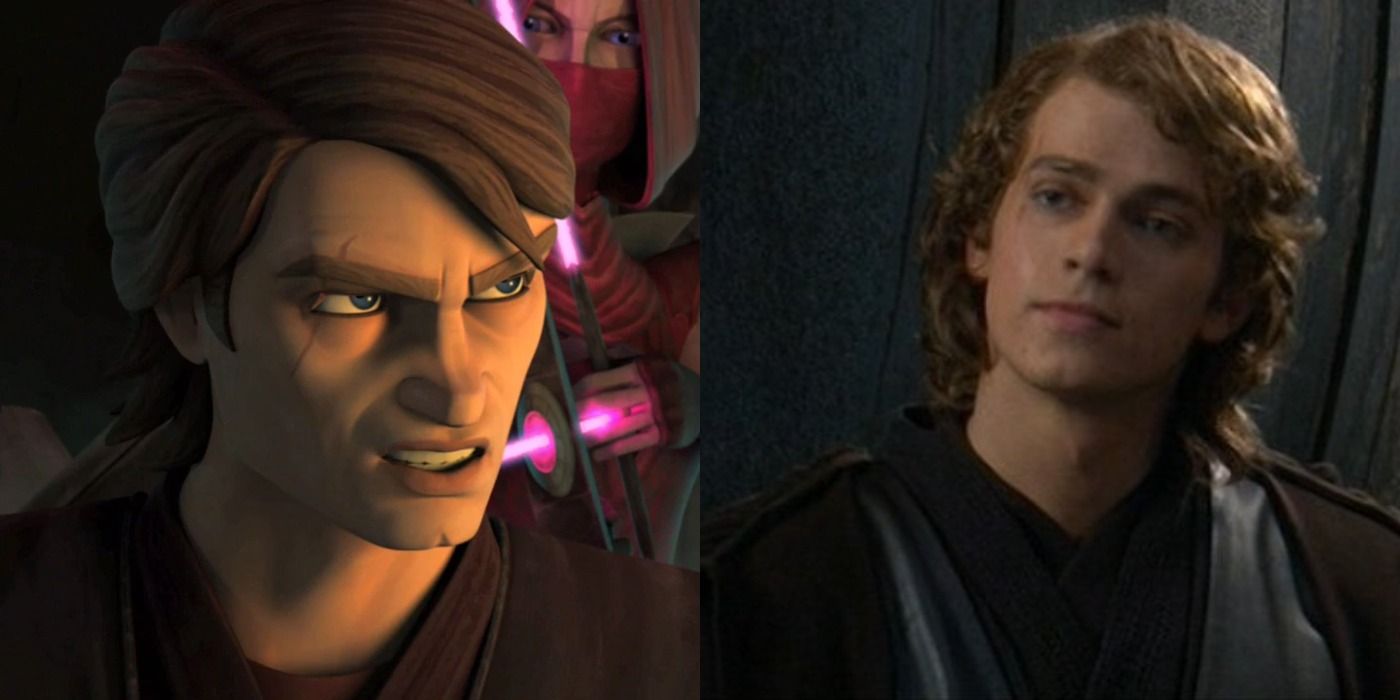 Split image of Anakin Skywalker