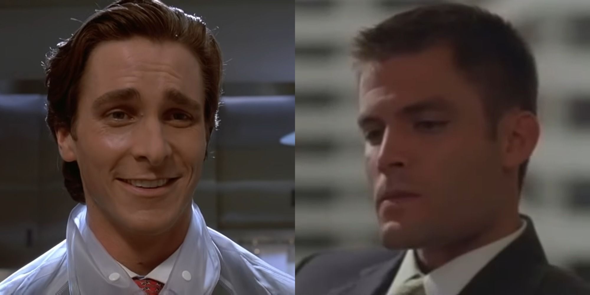 Imagem dividida de Christian Bale como Patrick Bateman em American Psycho e Casper Van Dien como Patrick Bateman em The Rules Of Attraction