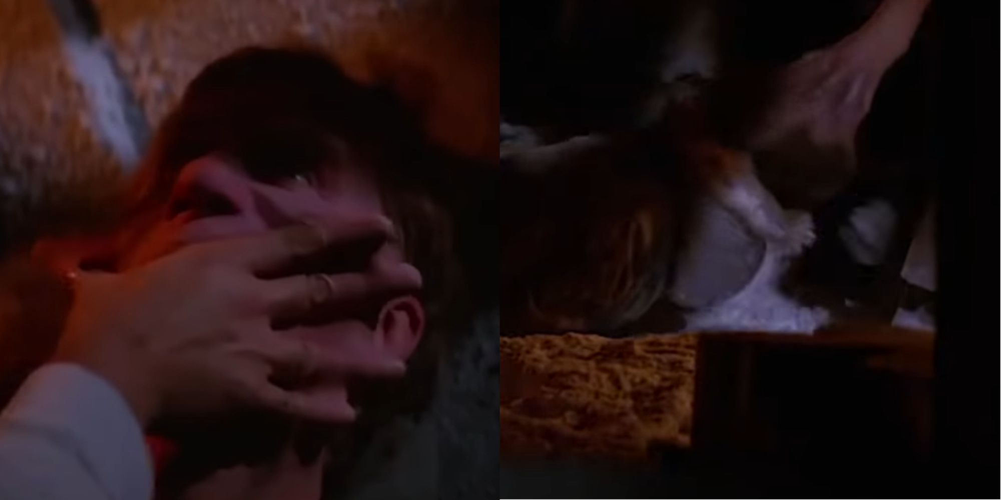 Split image of Garrys death in John Carpenters The Thing
