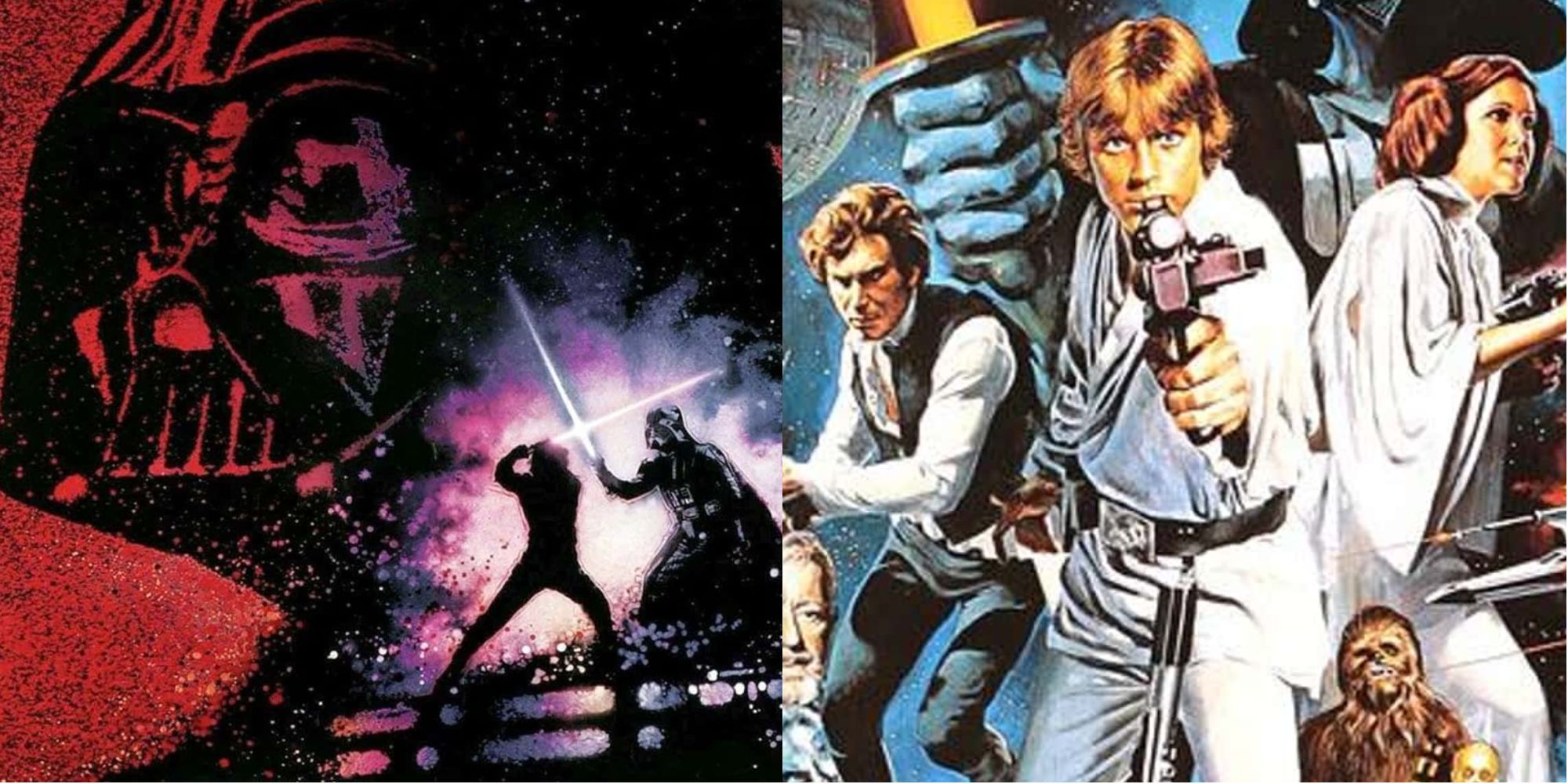 Split image of Star Wars posters