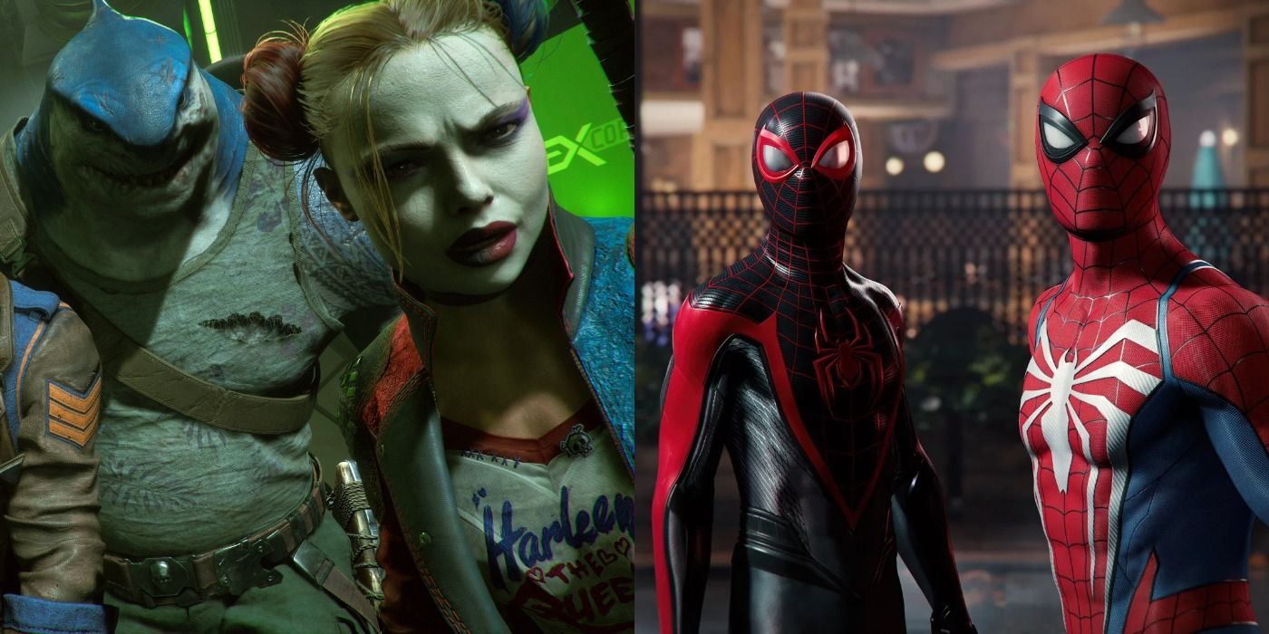 Split image of Suicide Squad and Spider-Man games