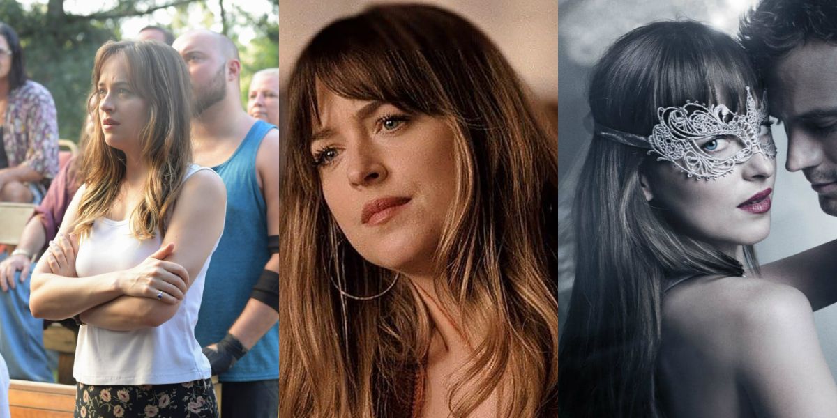 Split image of The Peanut Butter Falcon, Bad Times at the El Royale, and Fifty Shades