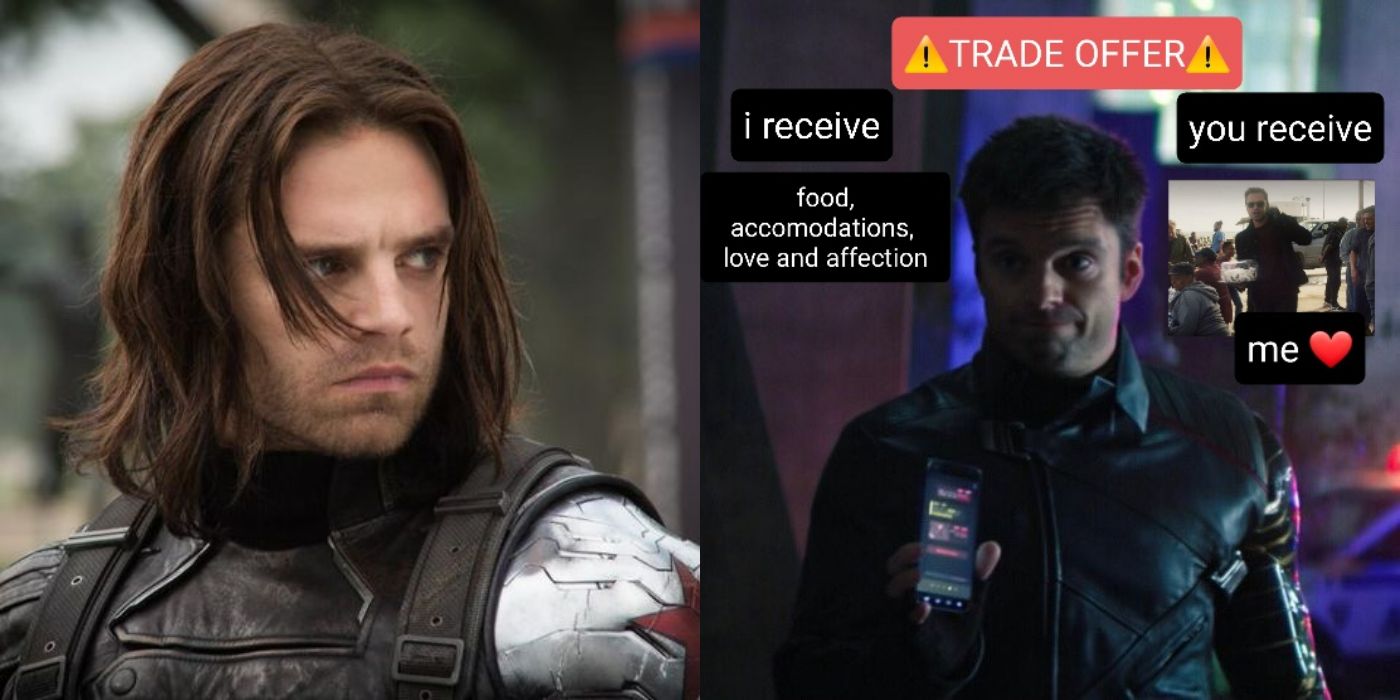 Split image of The Winter Soldier and a meme