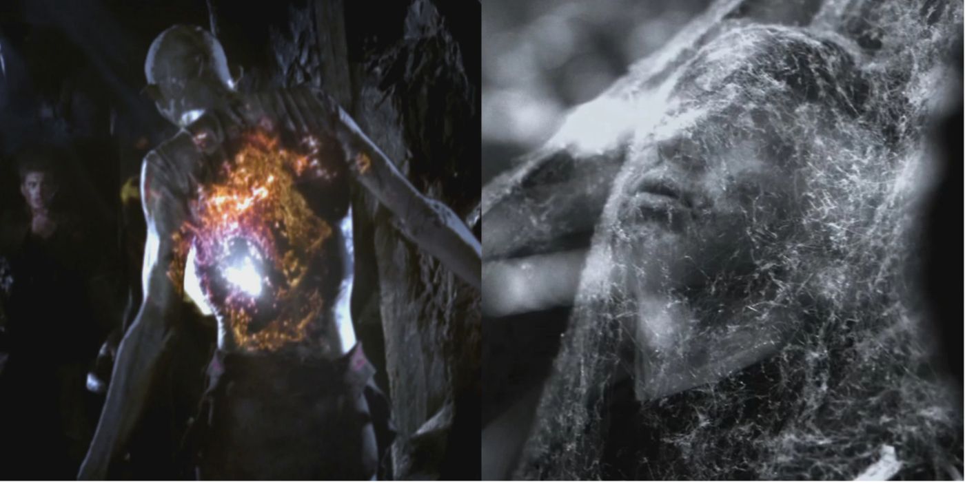 Split image of Wendigo & Arachane in Supernatural