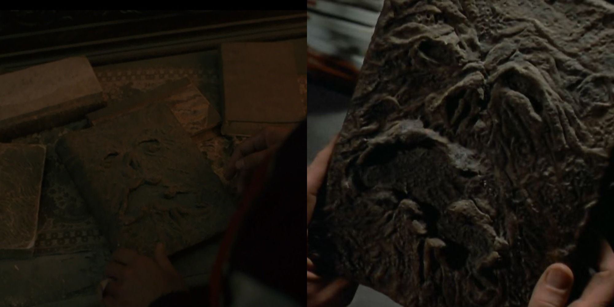 Imagem dividida do Necronomicon em Jason Goes To Hell The Final Friday e em The Evil Dead