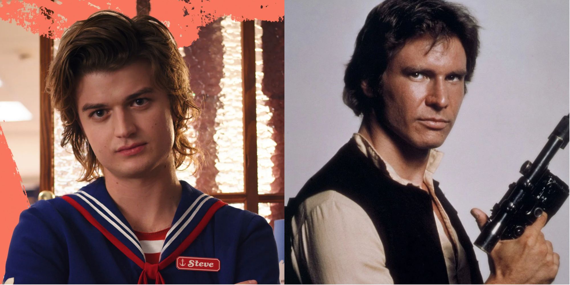 Split images of Steve Harrington in Stranger Things and Han Solo in Star Wars