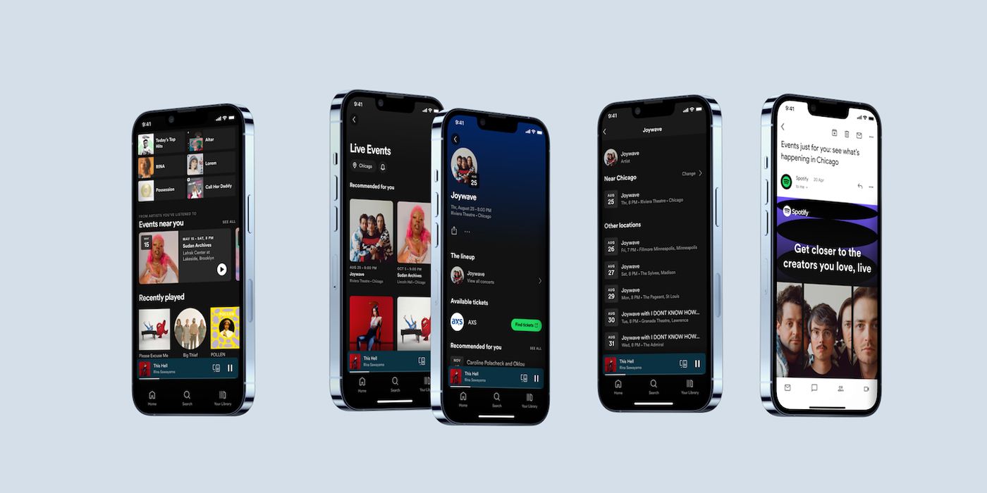 Spotify Live Events Feed on Phones
