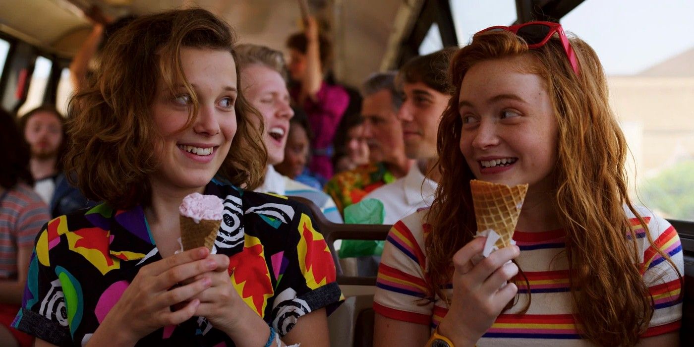 Strangers Things - Max and Eleven have ice cream on the bus 