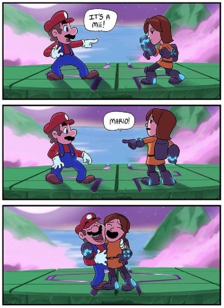 A Mii and Mario meme