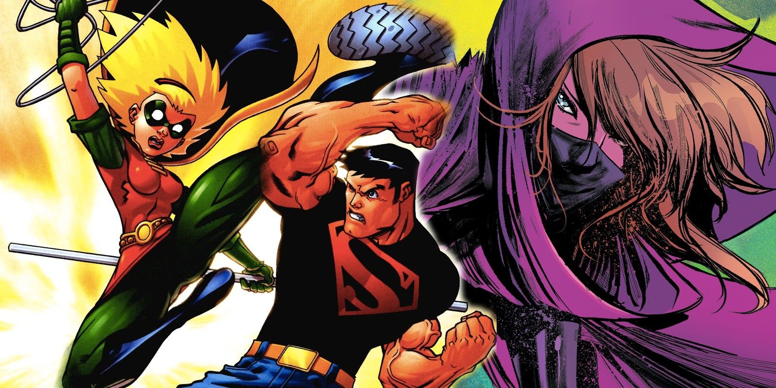 Superboy Fighting Stephanie Brown Robin Batgirl