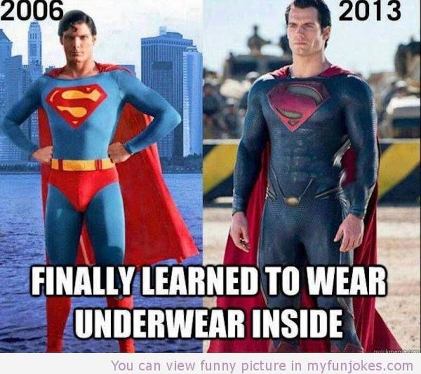Superman Meme About Costume Comparison.