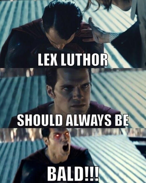 Superman Meme Focusing On Lex Luthor's Baldness.
