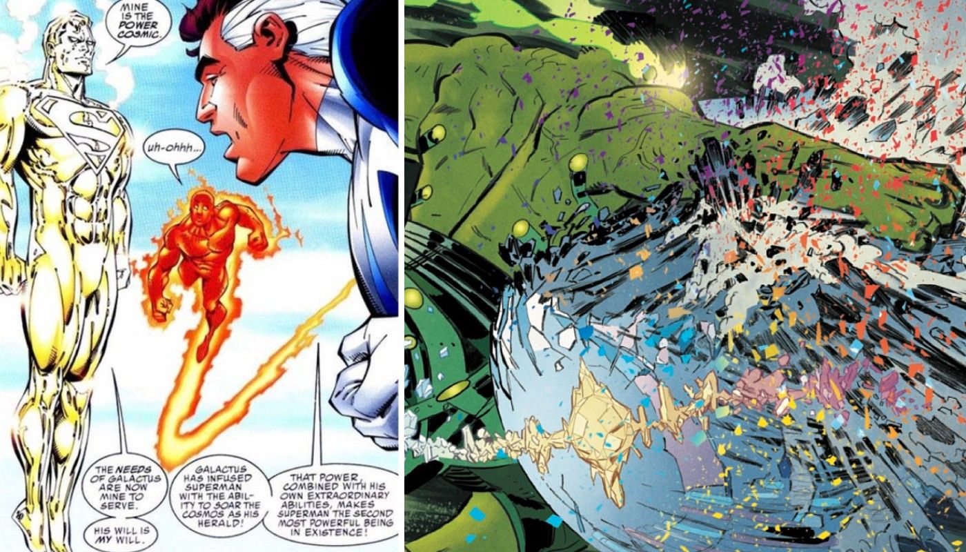 Superman's galactus form vs hulk ultimate form