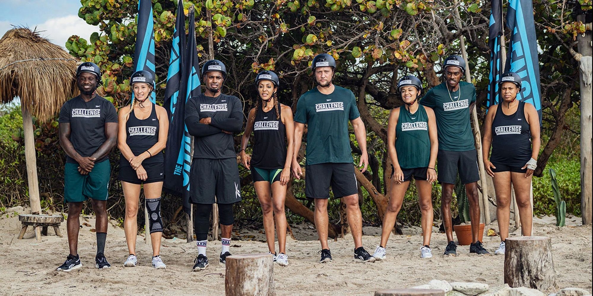 cast of the challenge line up for a competition.