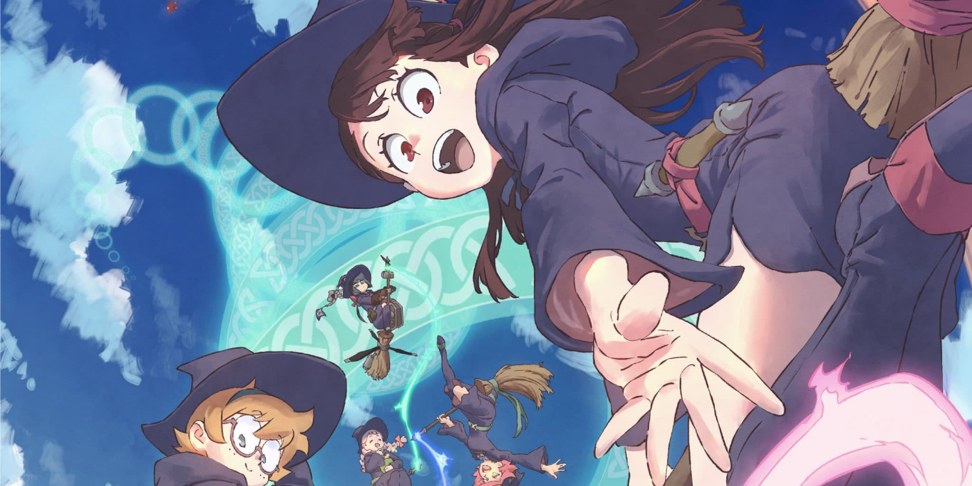 little witch academia flying witches in the sky