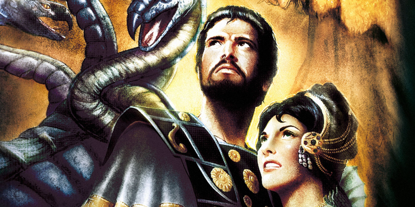 Jason and the Argonauts 1963 movie poster depicting Jason with the Hydra