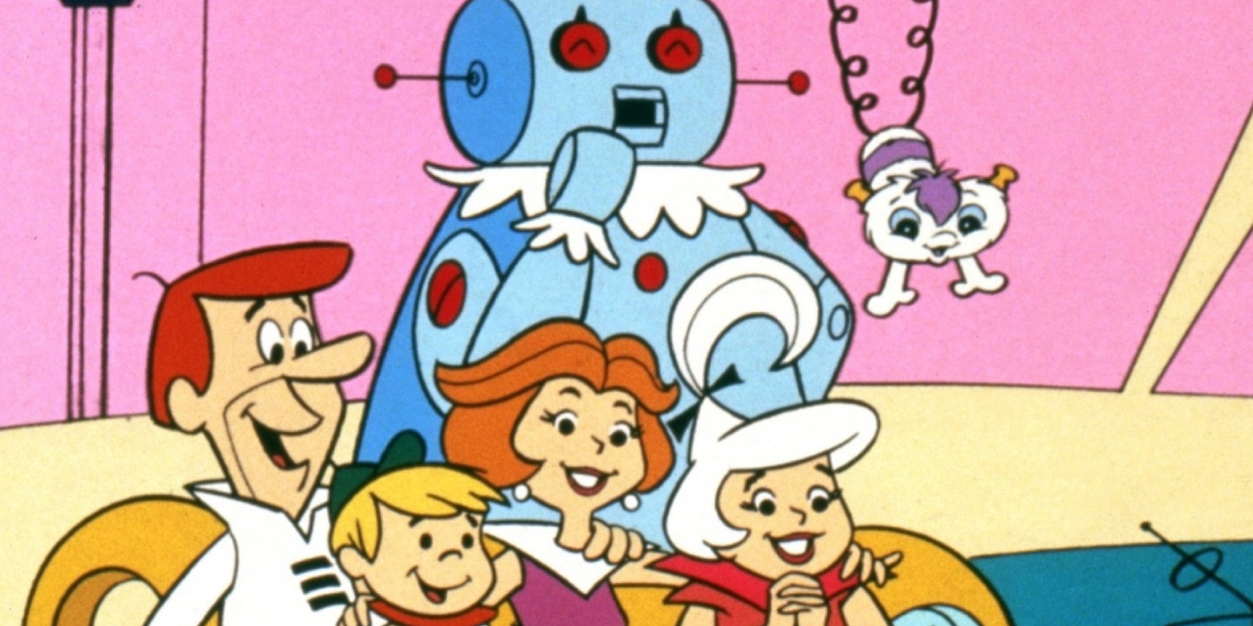The Jetsons family watching TV