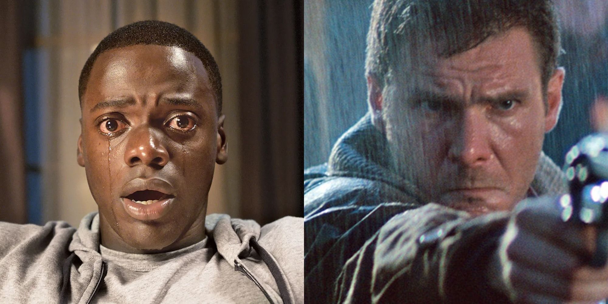 Split image of Get Out and Blade Runner