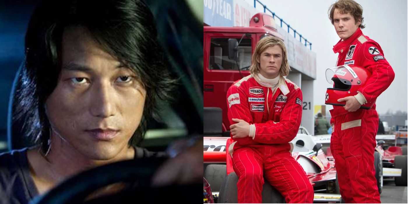 Split image showing scenes from Tokyo Drift and Rush
