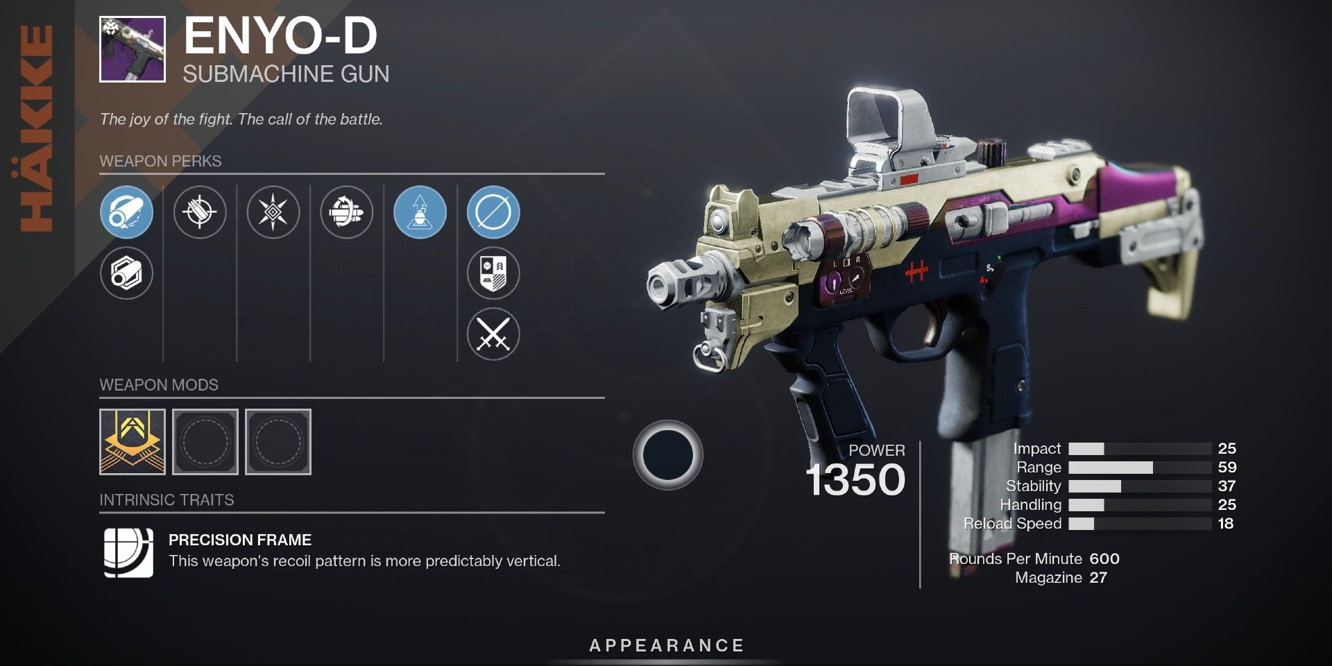 Destiny 2: How To Get The Enyo-D SMG (& God Roll)