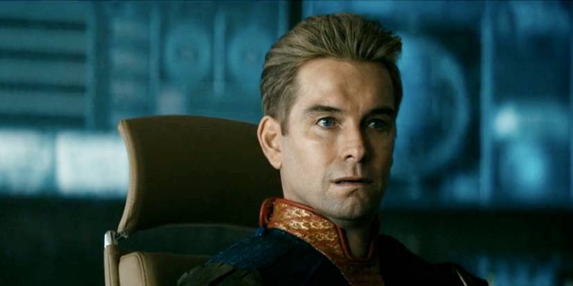 Homelander sitting in a chair looking stunned in a scene from The Boys.