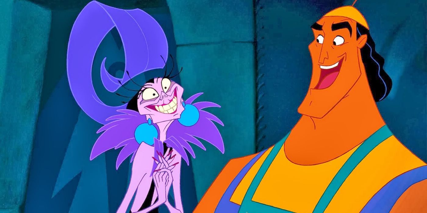 Yzma and Kronk smiling at each other