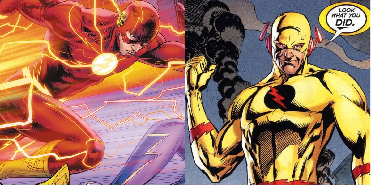 The Flash and Reverse Flash look on in DC comics 